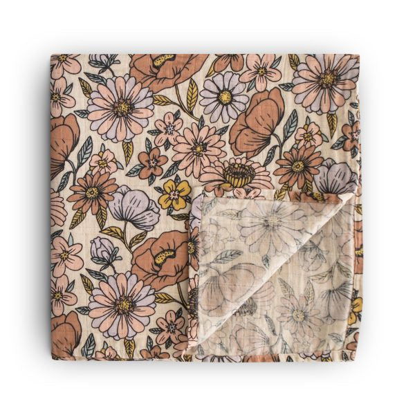 Retro Flowers Swaddle