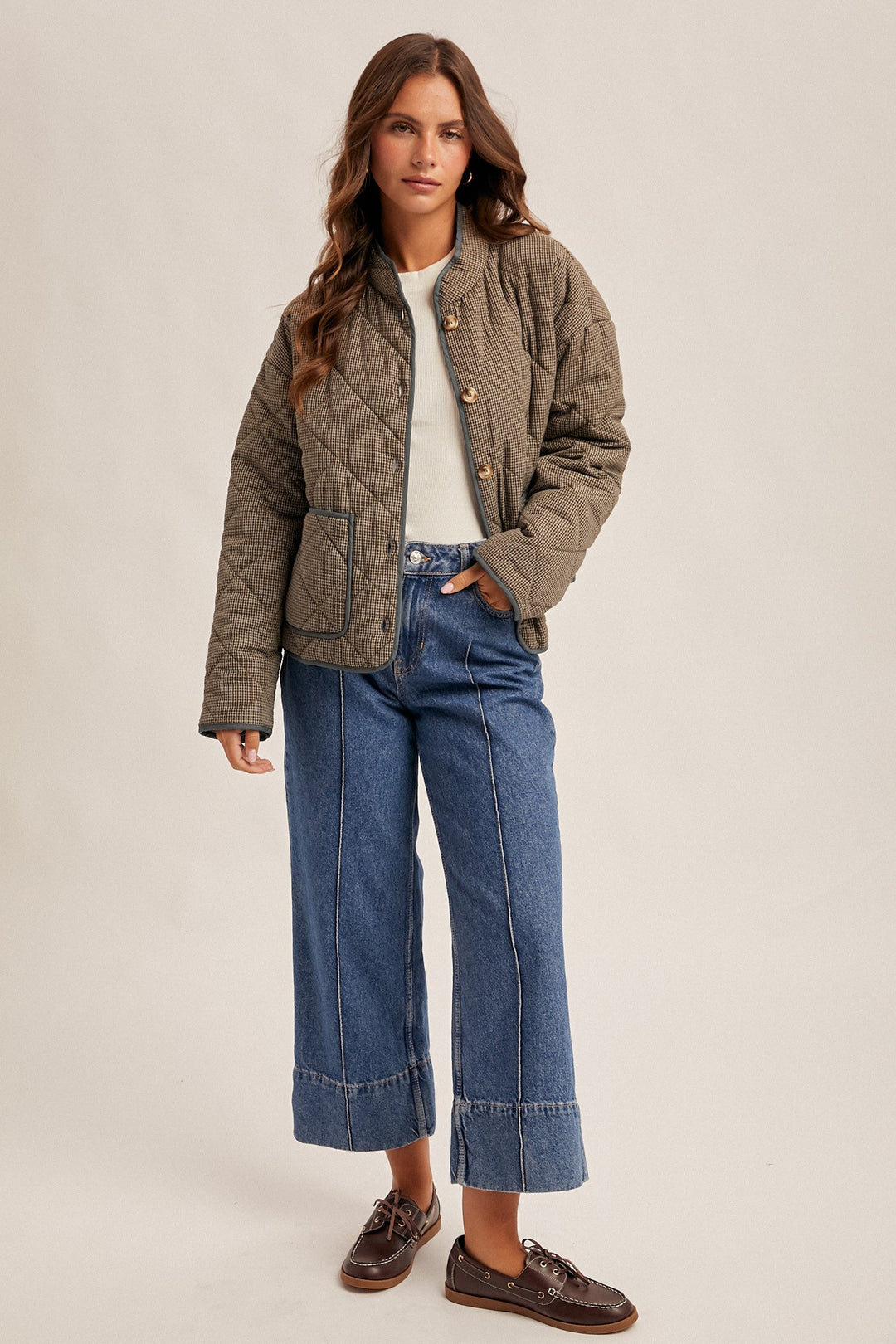 Micro Check Quilted Jacket