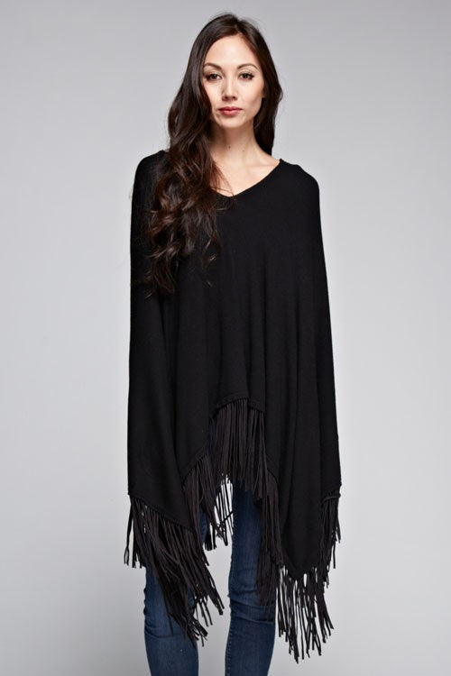 Adrianna Fringed Poncho
