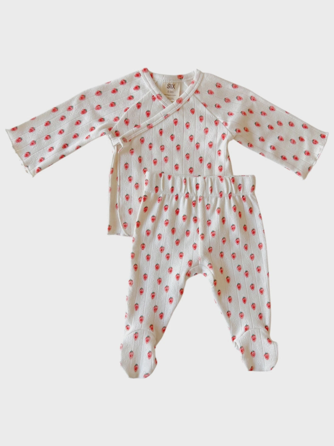 White Strawberry Layette Set