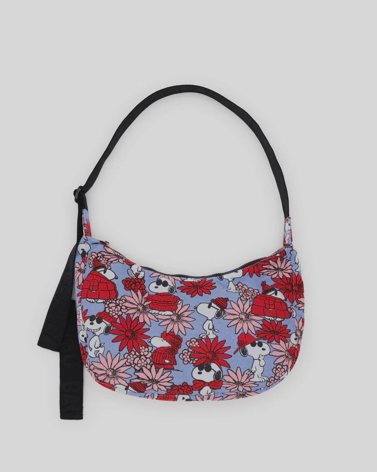 Floral Snoopy Md Crescent Bag