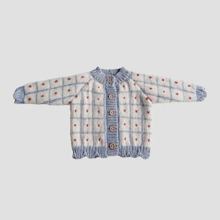 Windowpane Heart Cardigan