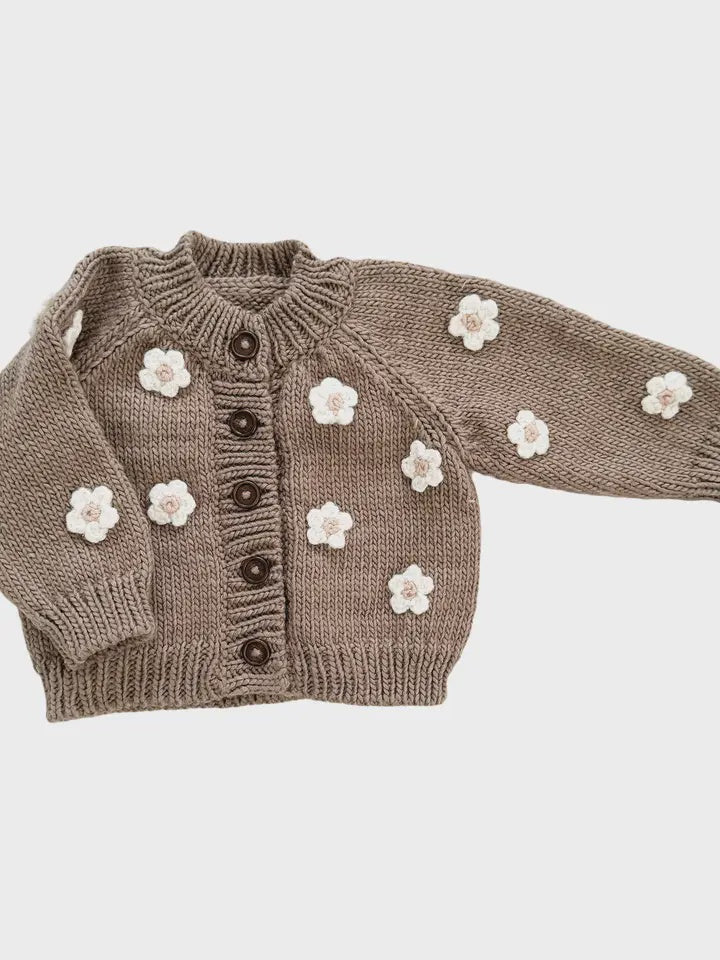 Tan Flower Cardigan