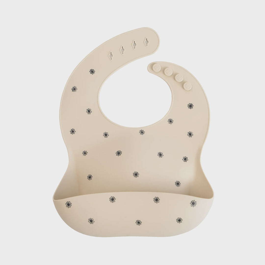 Black Daisy Silicone Bib