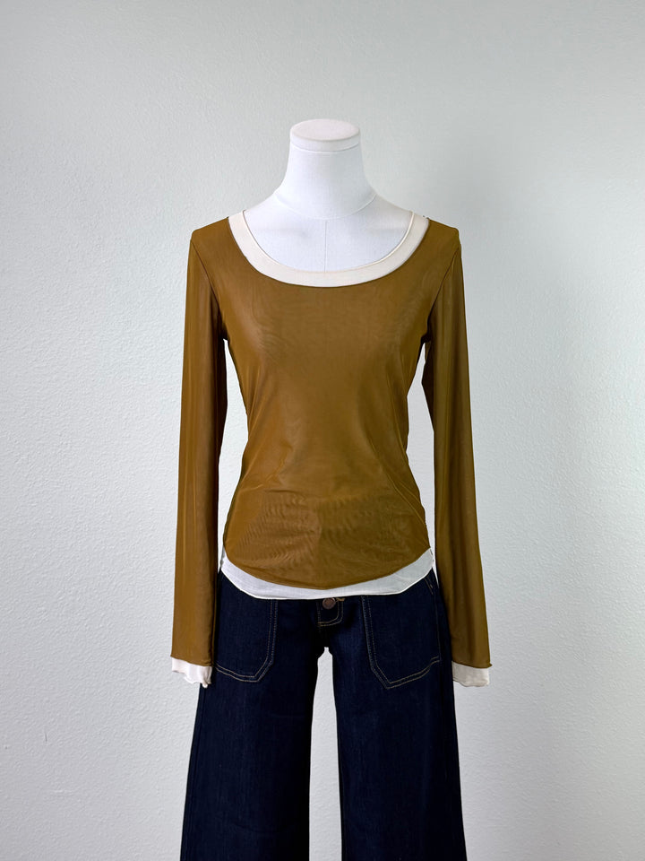 Carmine Mesh Top