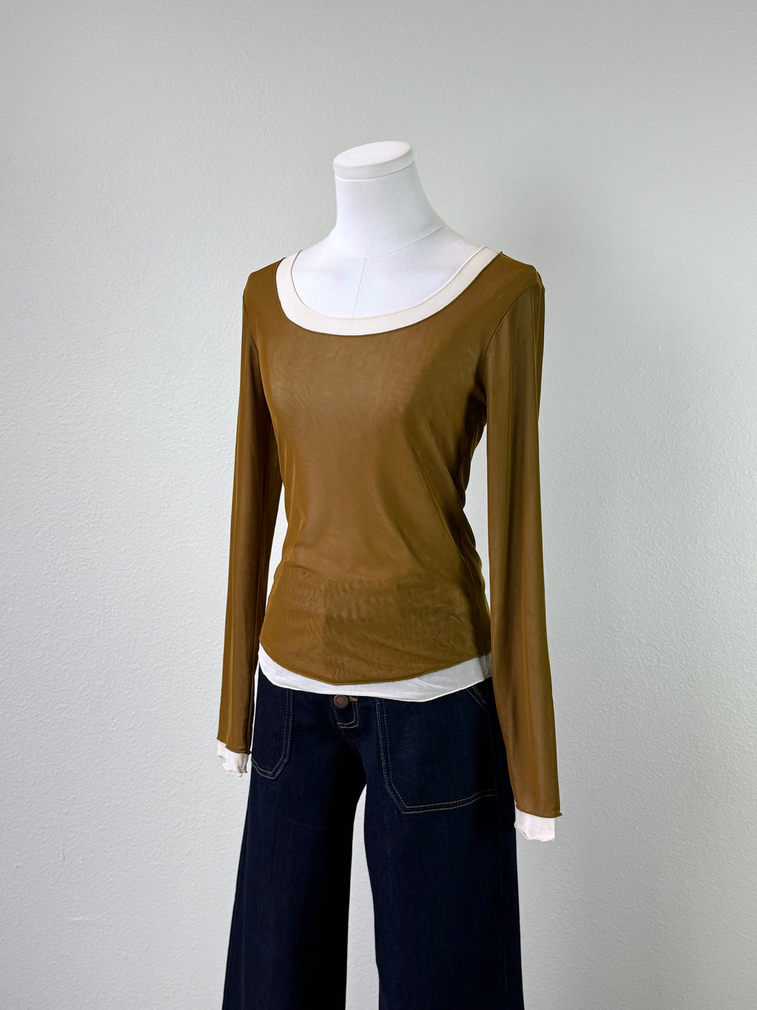 Carmine Mesh Top