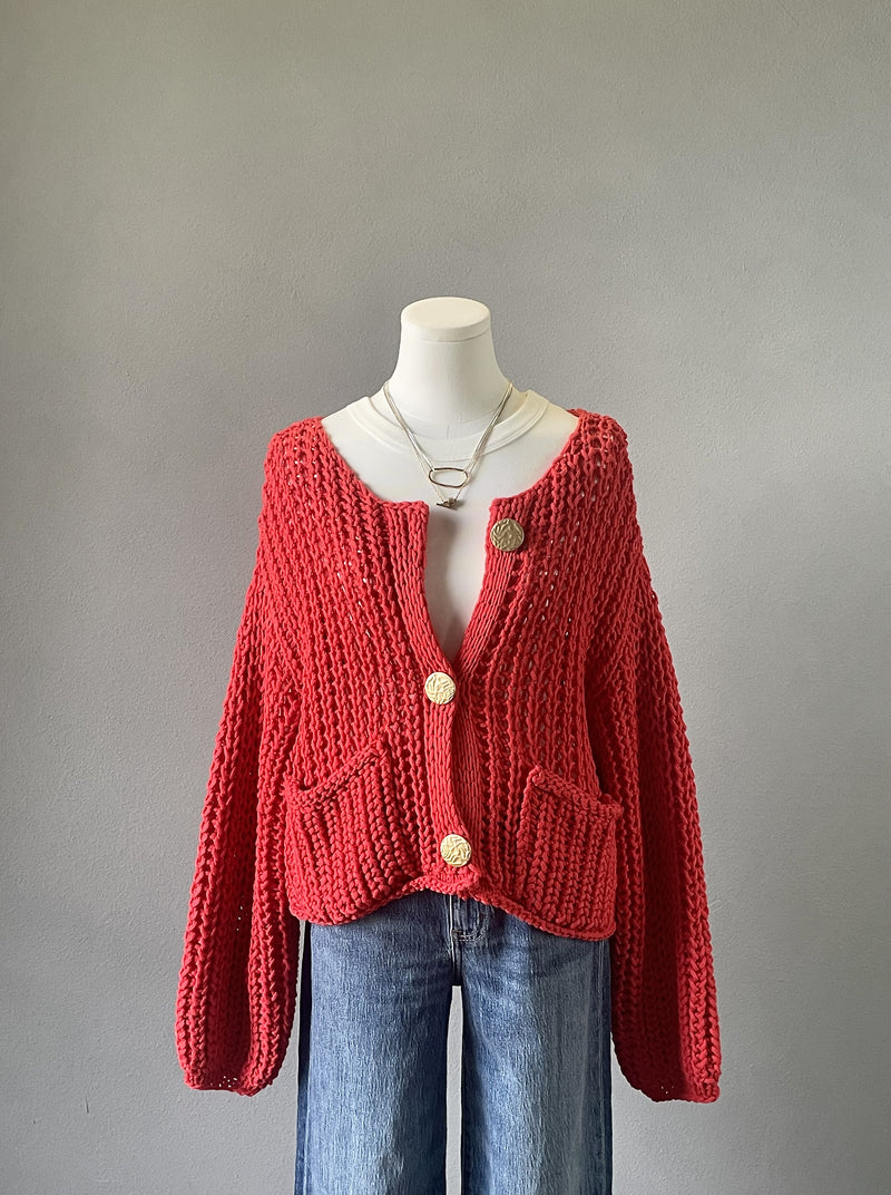 Chunky Red Cardi