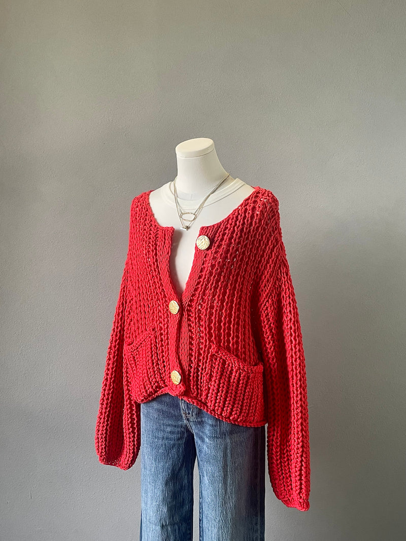 Chunky Red Cardi