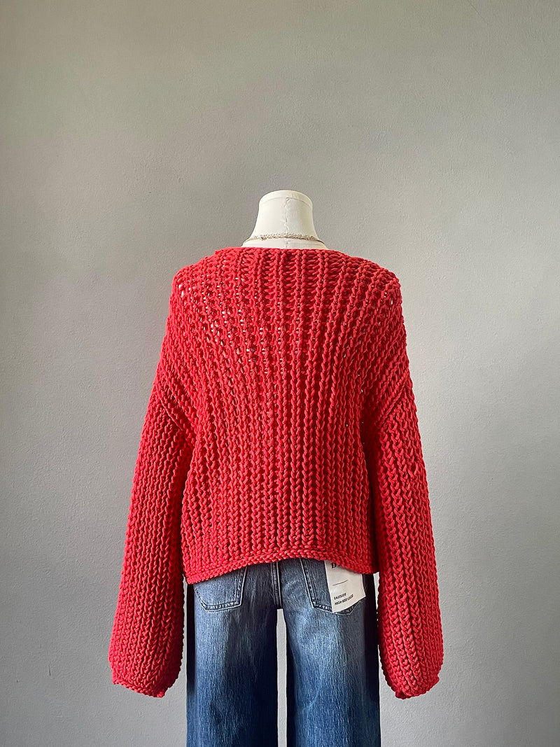 Chunky Red Cardi