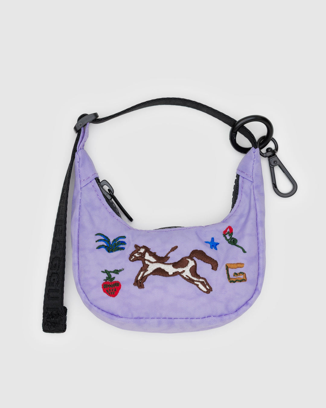 Embroidered Pony Crescent Charm