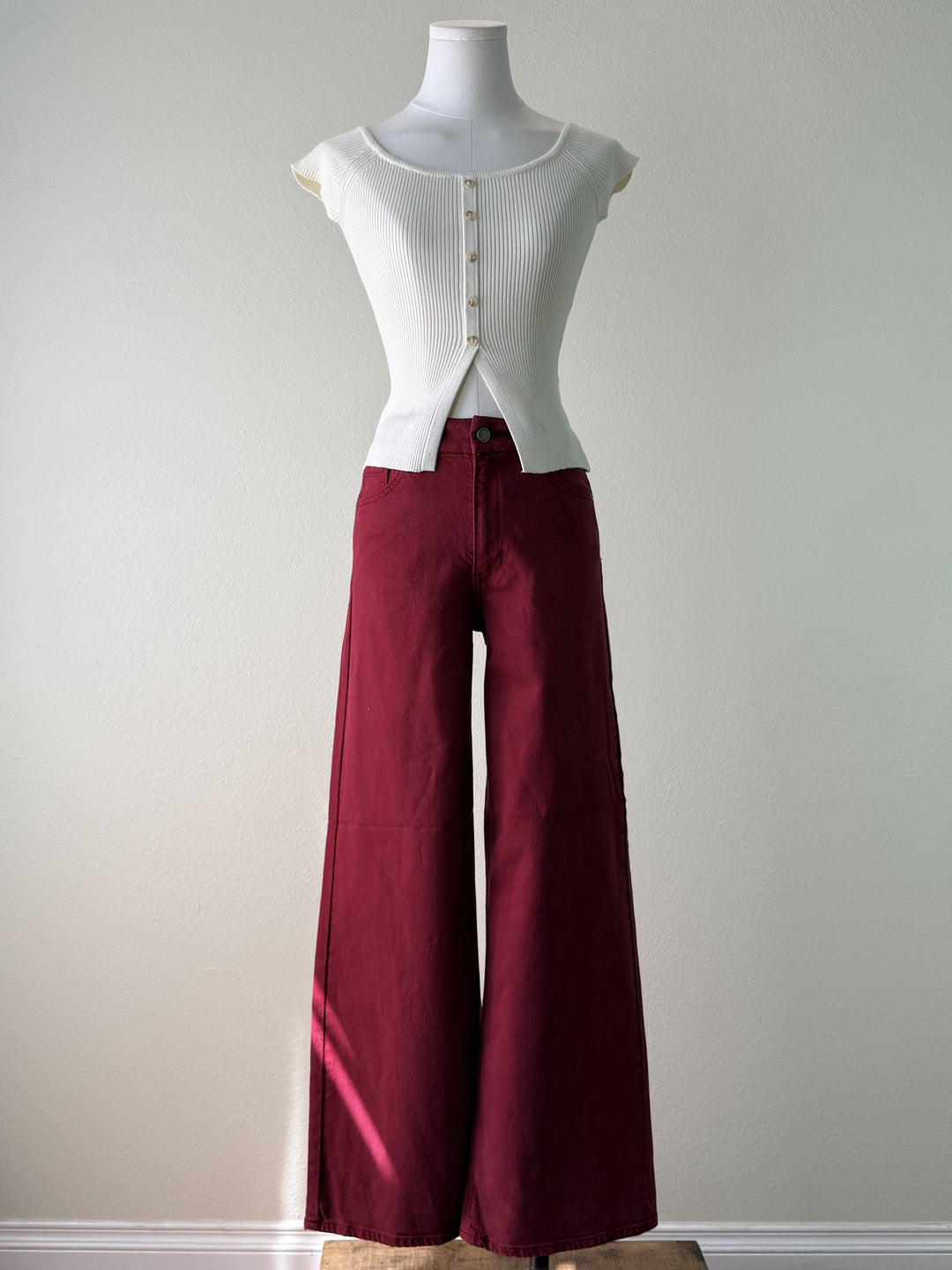 Dark Cherry Clay Wide Leg