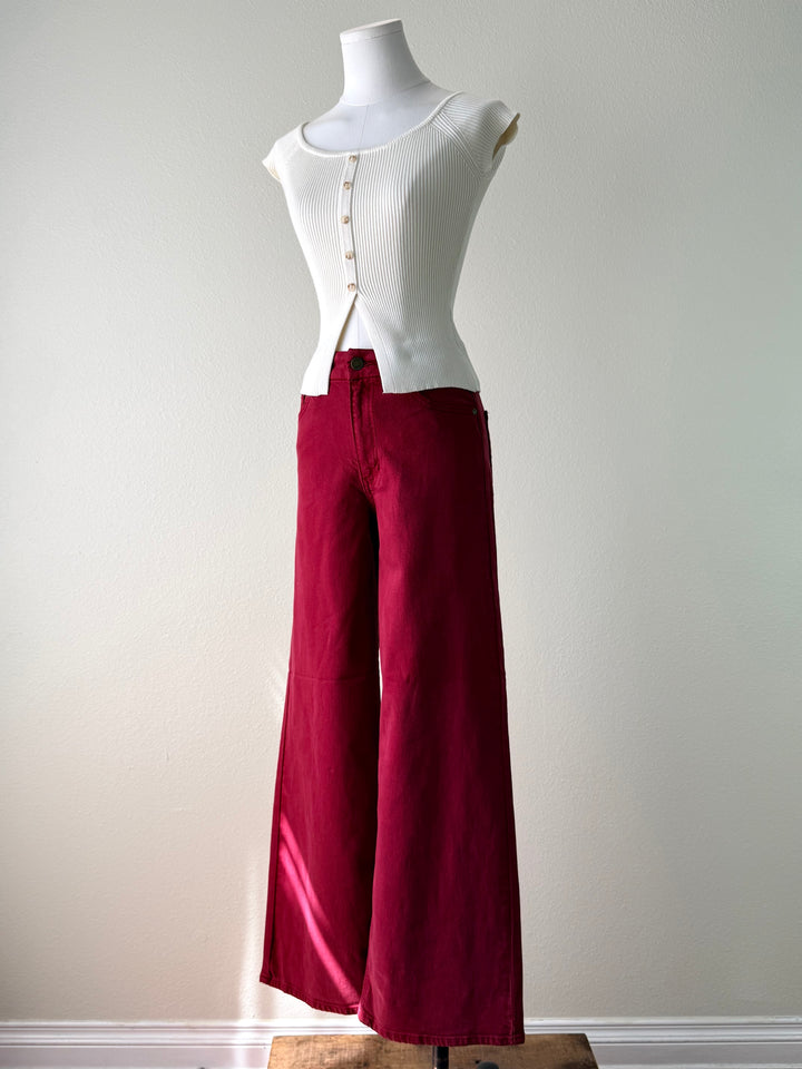 Dark Cherry Clay Wide Leg