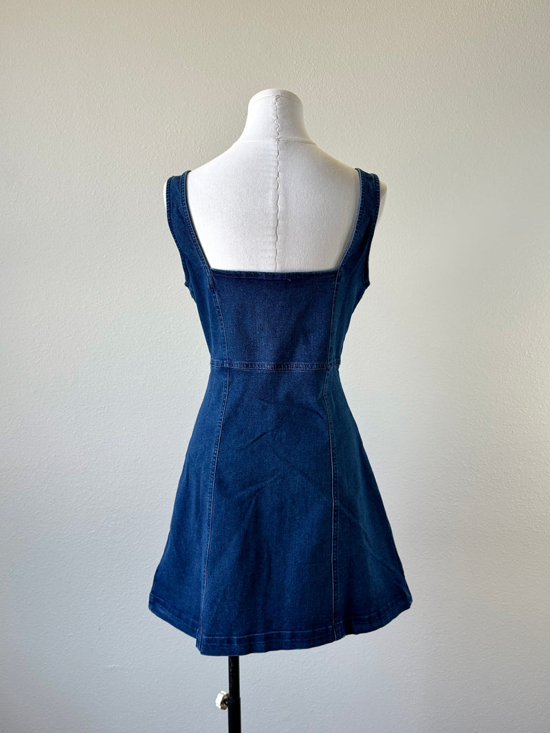 Dark Denim Zip Up Dress