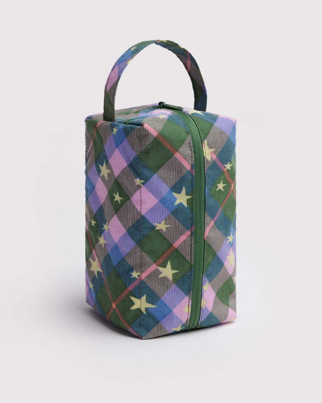 Green Star Plaid Dopp Kit