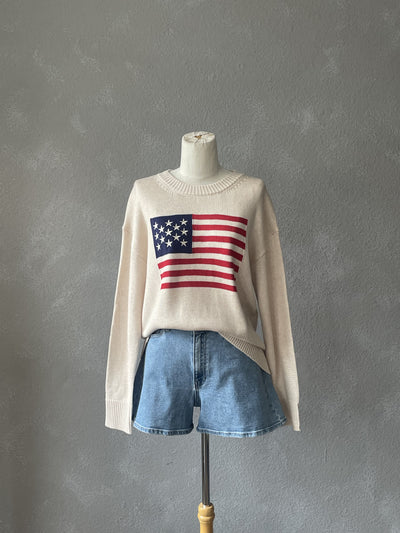 Embroidered Flag Sweater