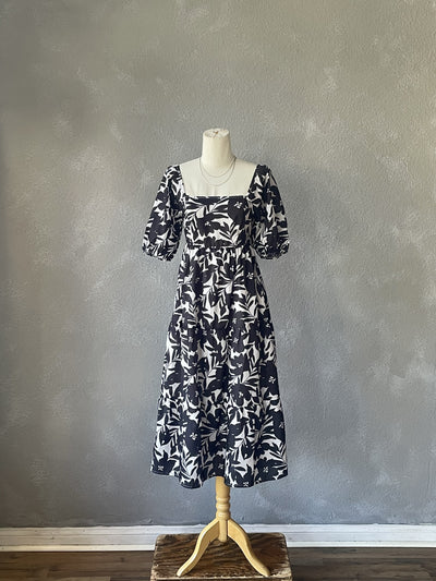 Floral Poplin Midi Dress