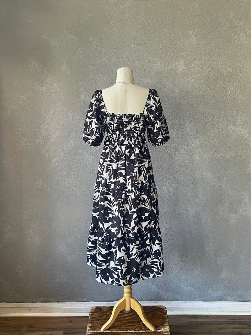 Floral Poplin Midi Dress