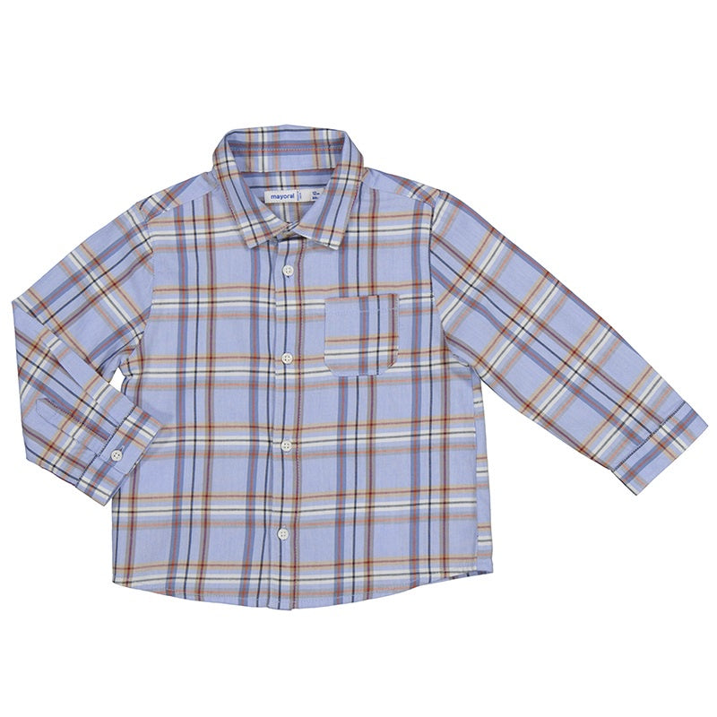 Blue Plaid Baby Button Up