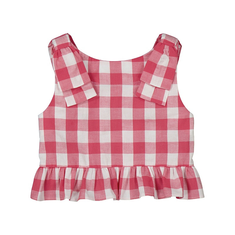 Gingham Peplum Top