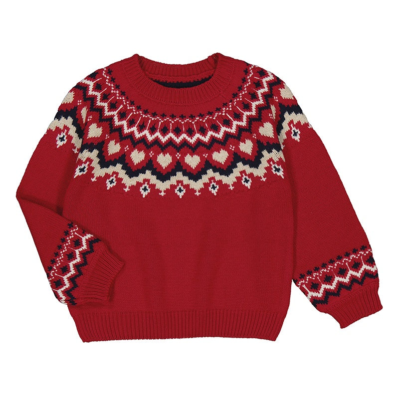 Red Jacquard Sweater