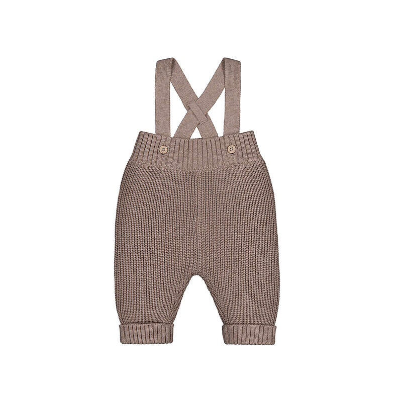 Taupe Knit Overalls