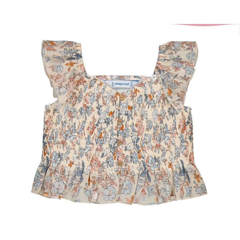 Smocked Floral Top