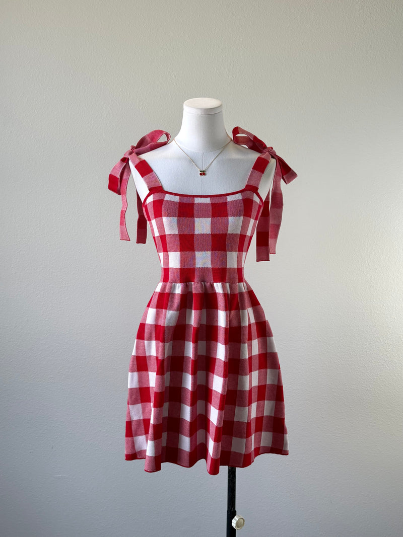 Gingham Knit Dress