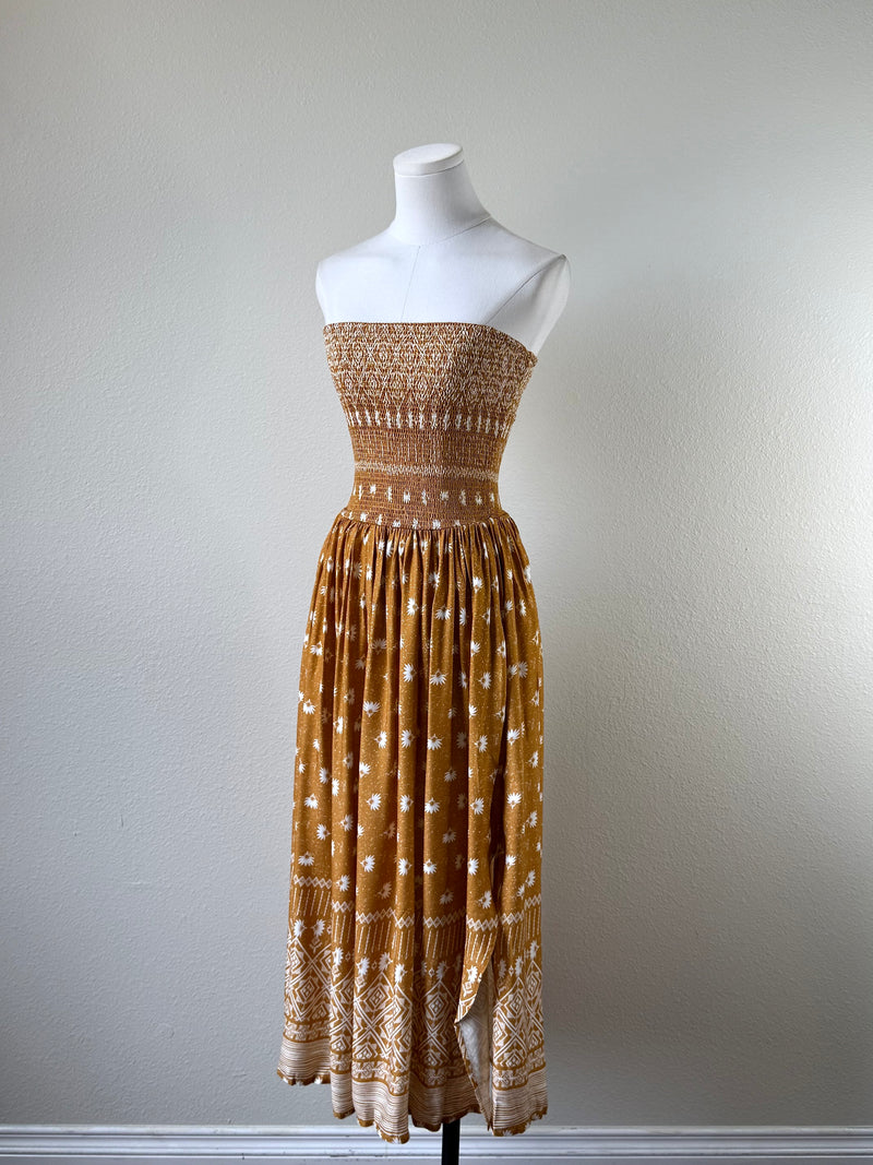 Golden Floral Dress
