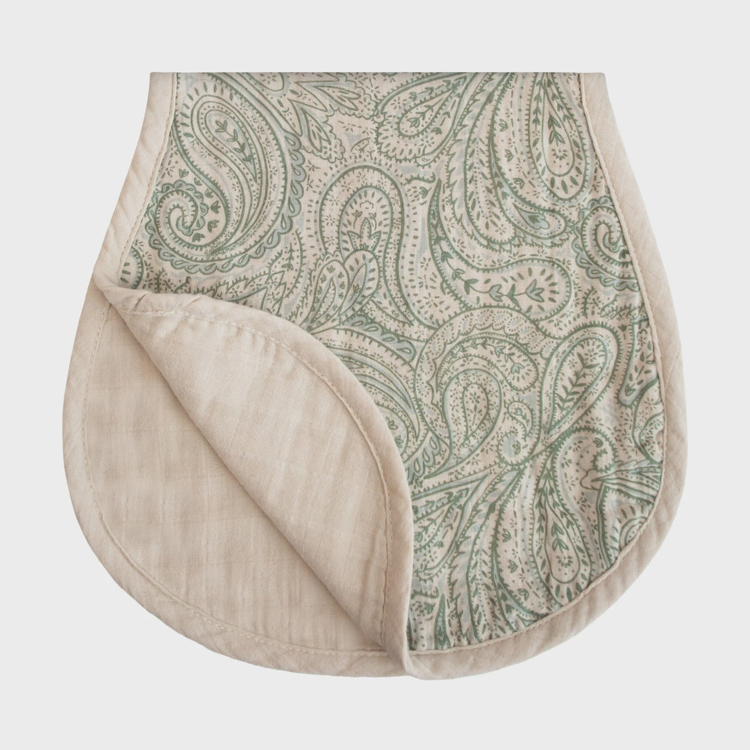 Green Paisley/Fog Burp Cloth Set