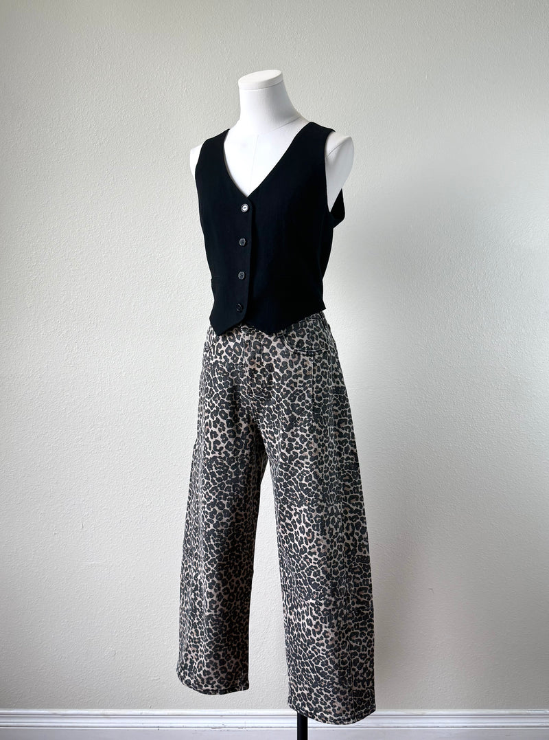 Leopard Barrel Jean