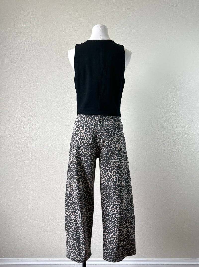 Leopard Barrel Jean