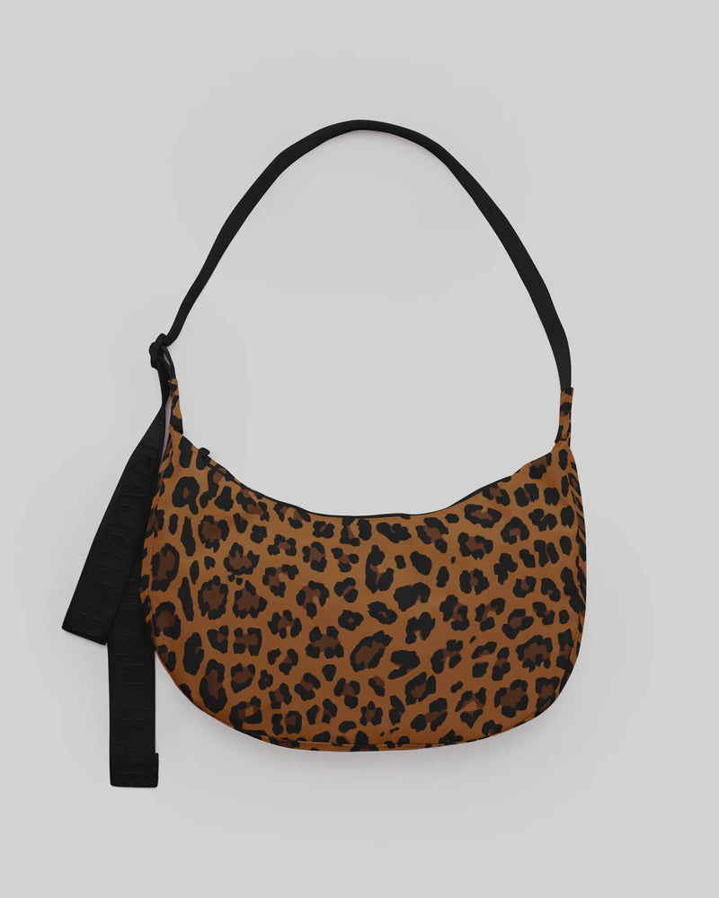 Leopard Medium Crescent Bag