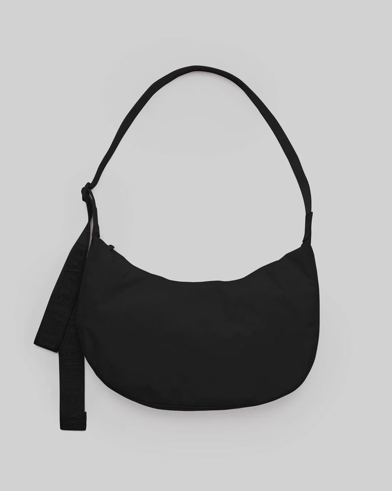 Black Medium Crescent Bag