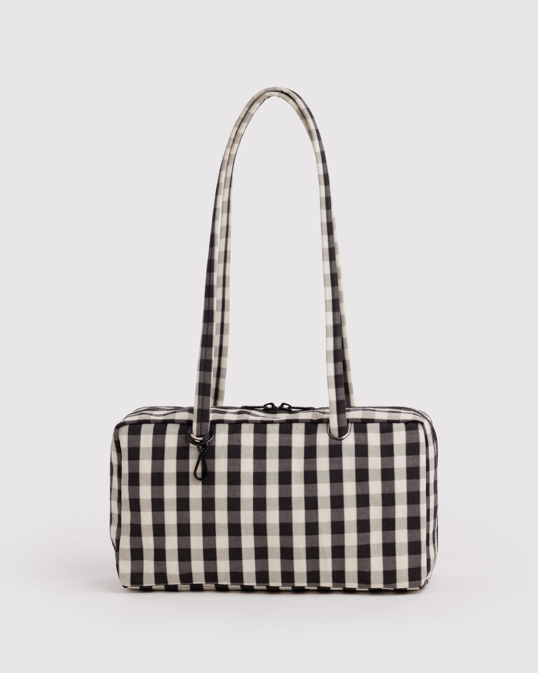 Blk and Cream Gingham Bowler Bag