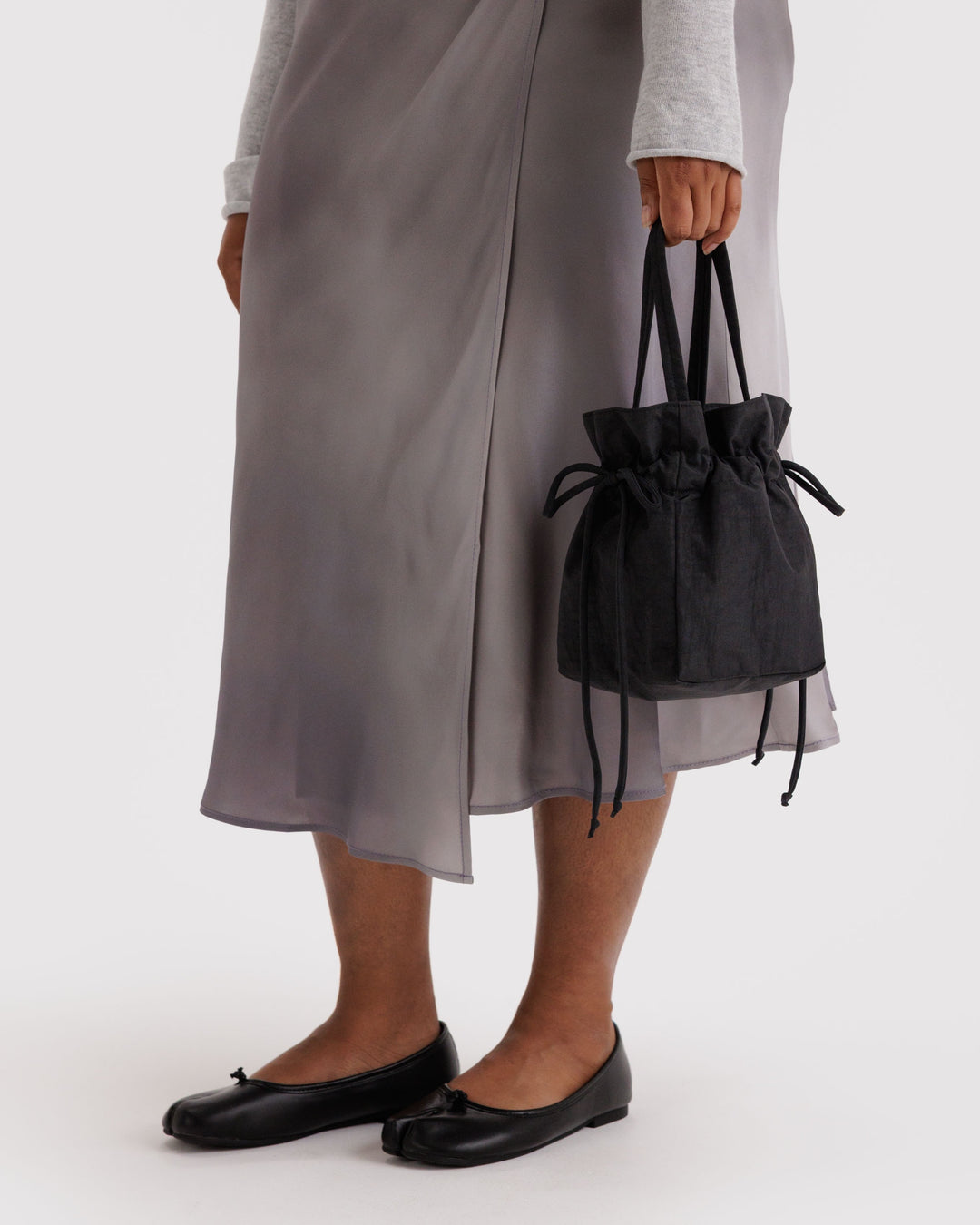 Black Nylon Drawstring Bag