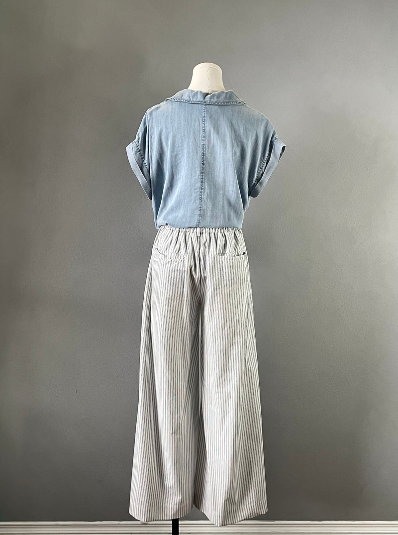 Pinstripe Wide Leg Pant