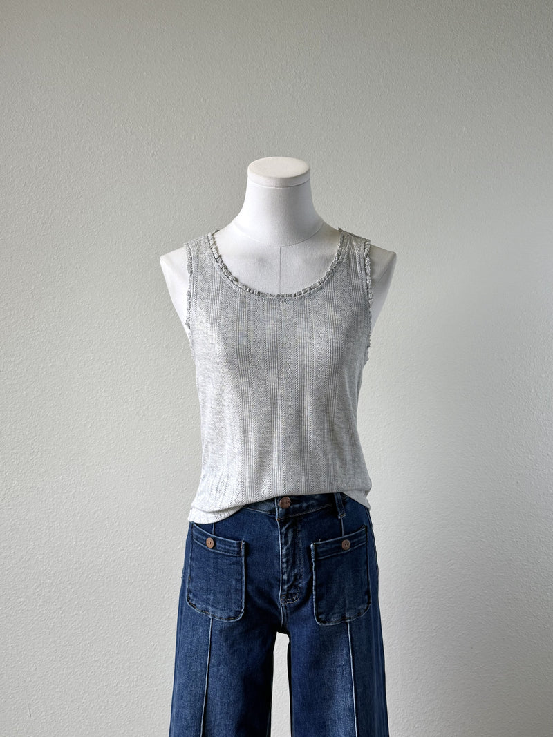 Pointelle Ruffle Tank
