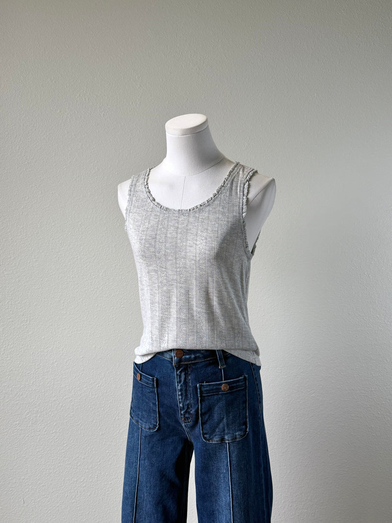 Pointelle Ruffle Tank
