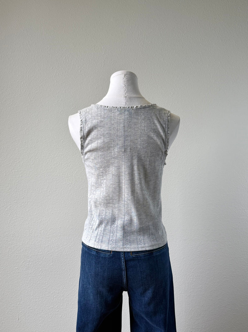Pointelle Ruffle Tank