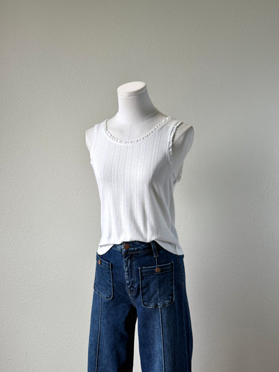 Pointelle Ruffle Tank
