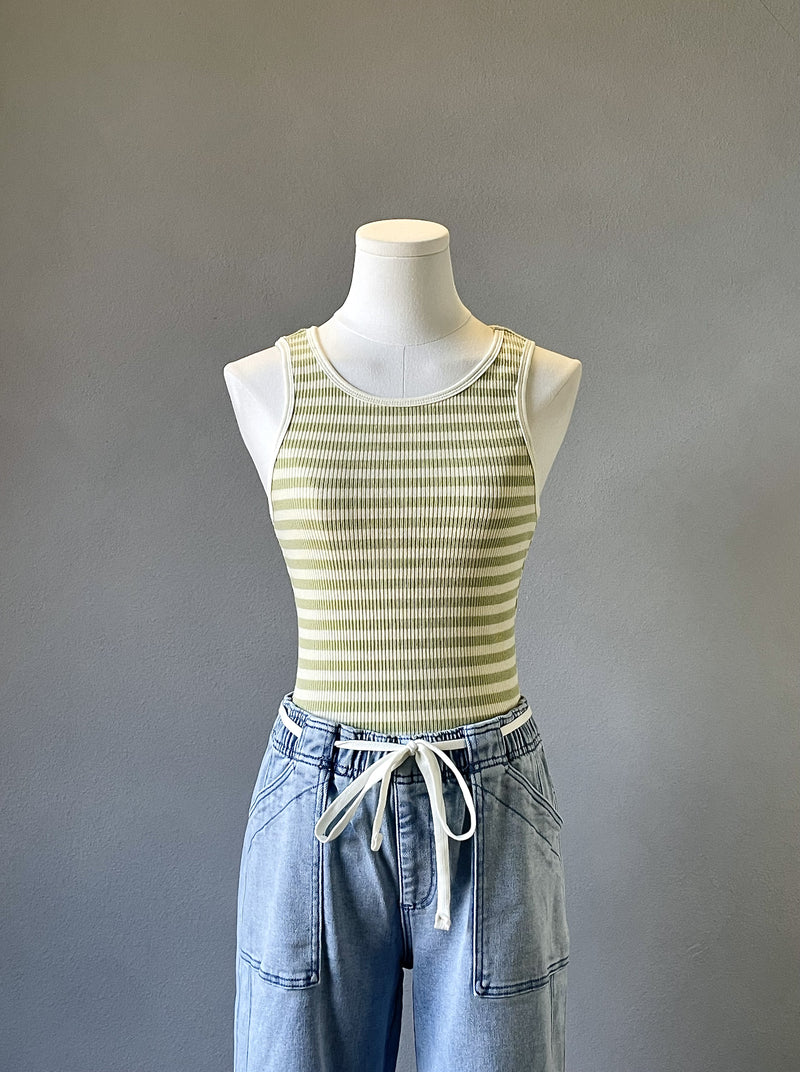 Sage Stripe Tank