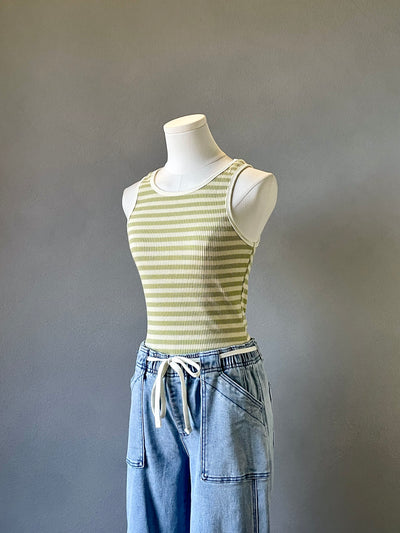 Sage Stripe Tank