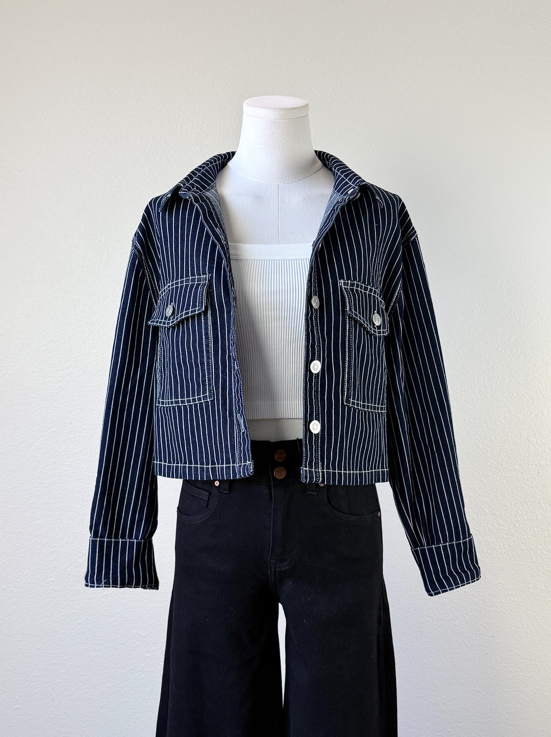 Stripe Cropped Jacket
