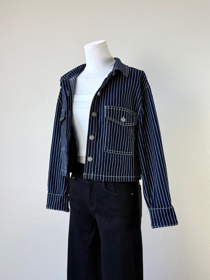Stripe Cropped Jacket