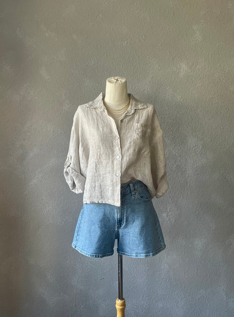 Valerie Crop Button Down