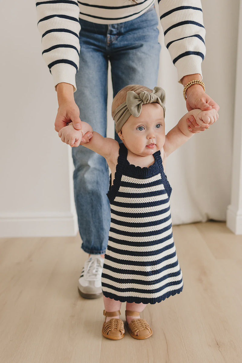 Navy Stripe Knit Dress