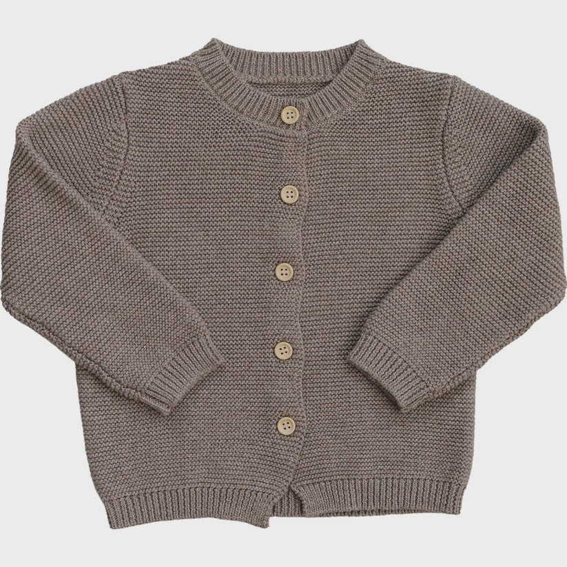 Brown Knit Button Down Cardigan