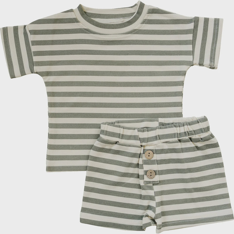 Sage Stripe Set