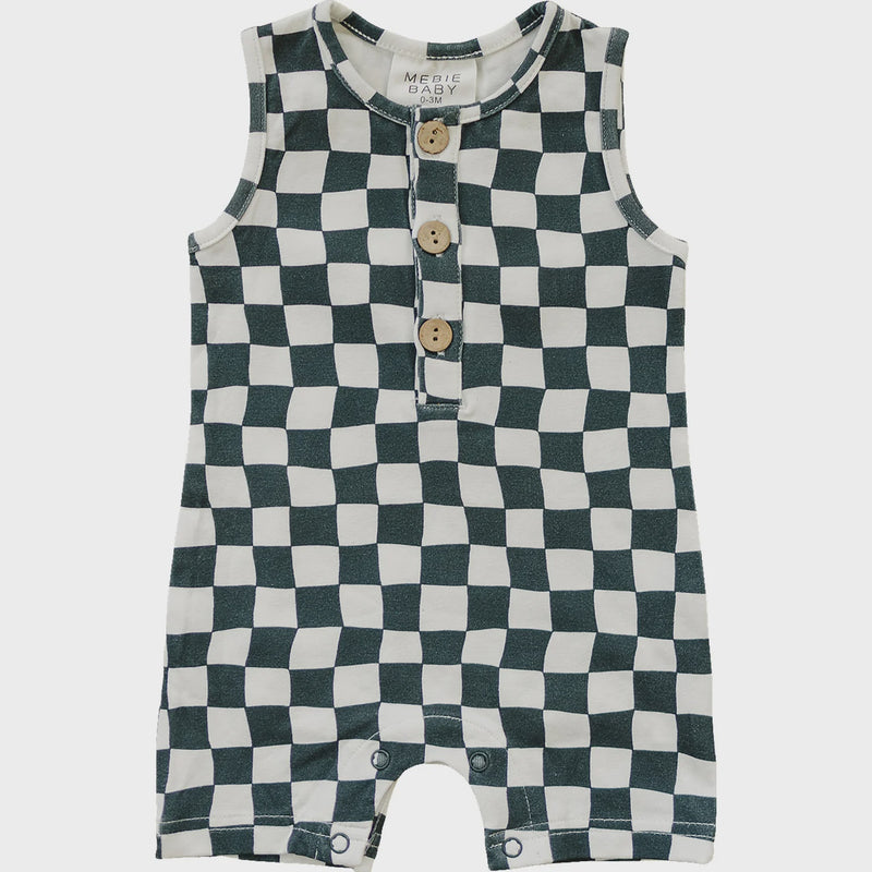 Charcoal Check Romper