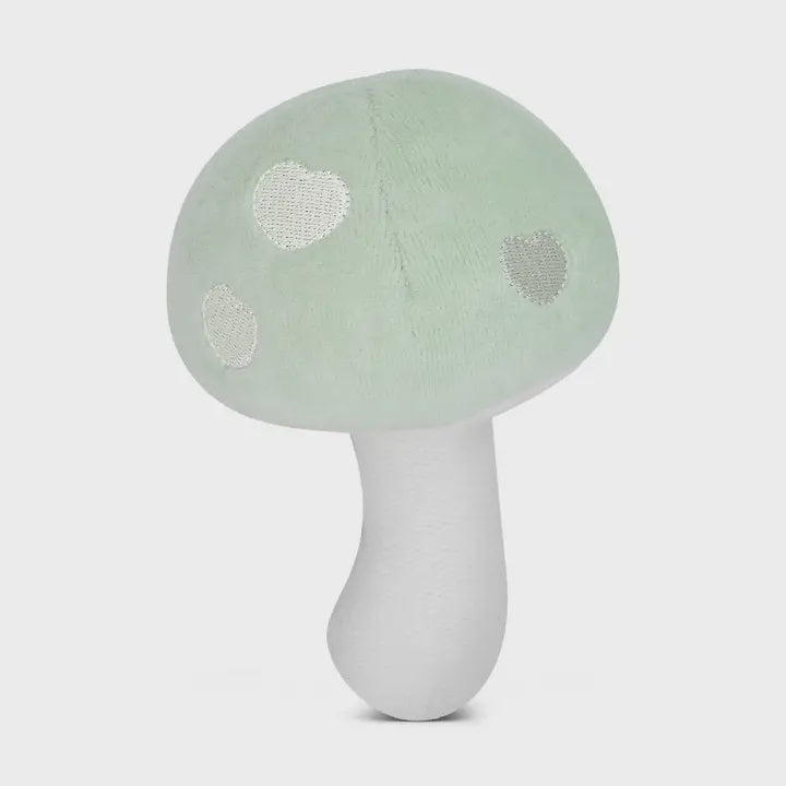 Mint Velour Mushroom Rattle